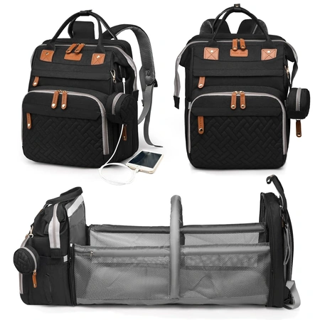 large capacity diaper bag with usb charging port.webp